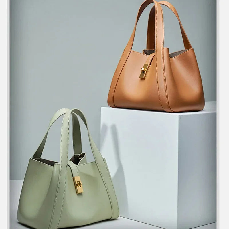 Genuine Leather Bucket Bag