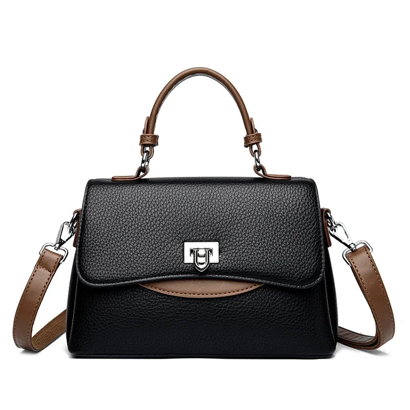 Elegant Leather Messenger Bag – Spacious Tote for Women