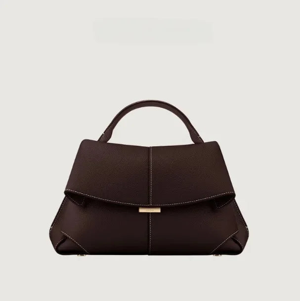 1pcs High end luxury leather smile bag with pleated design, single shoulder large capacity commuting handbag