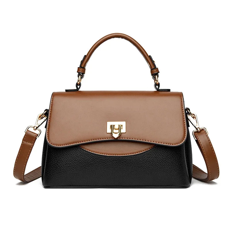 Elegant Leather Messenger Bag – Spacious Tote for Women