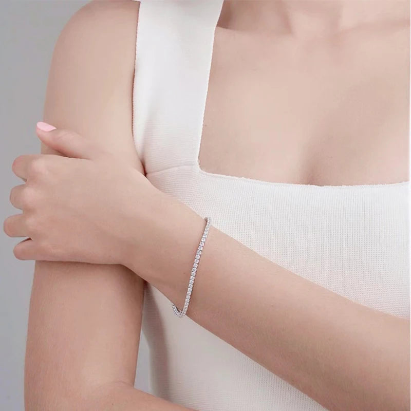 Elegant 2mm Moissanite Tennis Bracelet